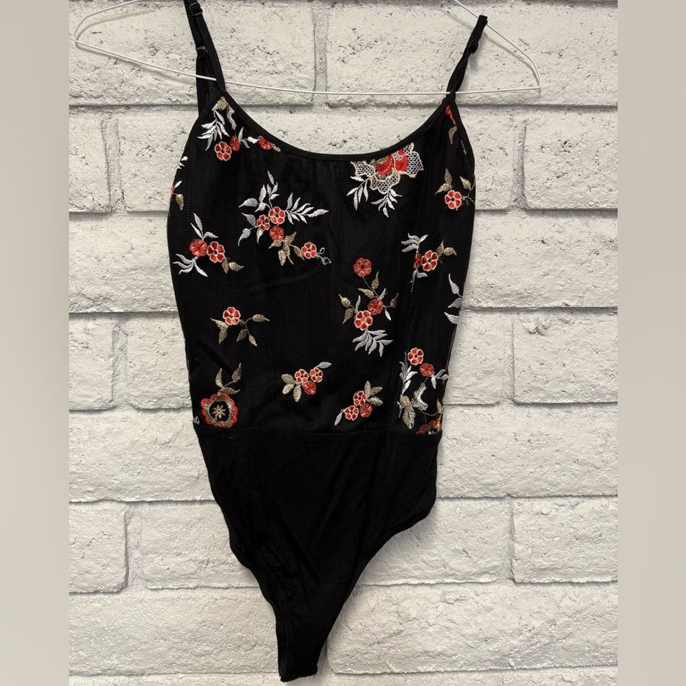 Black Floral bodysuit